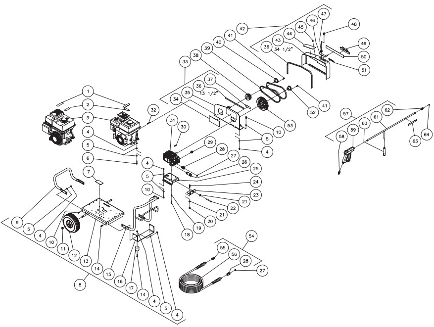 MITM JCW-2403-0MRB pressure washer parts and manual